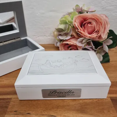 $55 • Buy Newborn Baby Noahs Ark Trinket Box - Made To Order Custom Gift