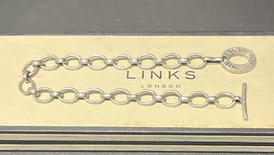 Genuine Links Of London Sterling Silver Charm Bracelet Hallmarked 22cm / 12.8g • £17.99