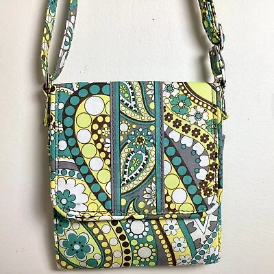 Vera Bradley Tiny Traveler Crossbody Wallet Lemon Parfait Retired Spring 2011 • $15.98