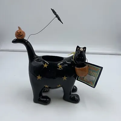Williraye Studio WW6016 Black Cat Halloween Tea Light Holder Bat Pumpkin • $14.99