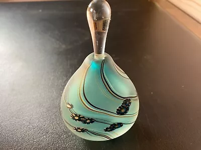 Nancy Freeman Satin Art Glass Perfume Bottle Millefiori Swirl Decoration 10/85 • $39.99