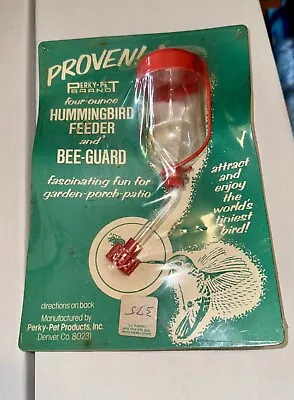 Rare Vintage Perky Pet Brand 4oz Hummingbird Feeder & Bee Guard•Made In The USA • $26.99