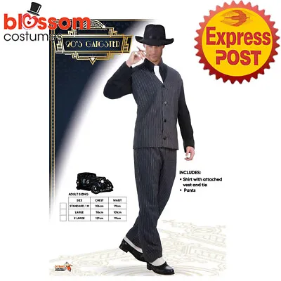CA2863 1920s English Gangster Peaky Blinders Shelby Mafia Mens Gatsby Costume • $29.98