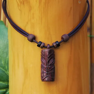 Surfer Necklace Leather Men's Women's Surf Jewelery Tikikette Tikki Ticki • $26.44