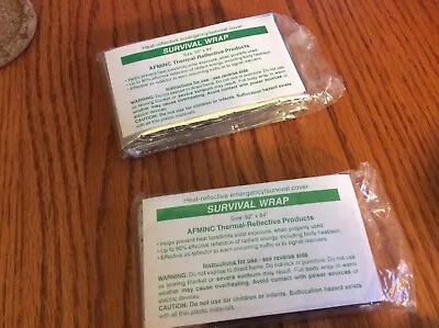 Lot Of 2 NEW AFMINC Thermal Heat Reflective Emergency Survival Wrap 52 X84  • $11.99