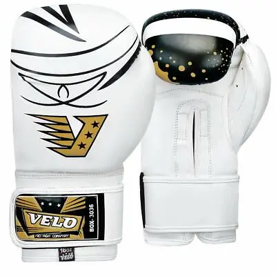 £19.99 • Buy Velo Unisex White Leather Boxing Gloves For Training Gym Muay Thai MMA