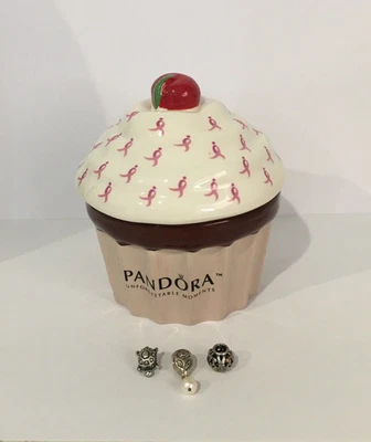 $100 • Buy Pandora Cupcake Jewellery Box Pandora 3 Charms Turtle Family Forever  Dangle