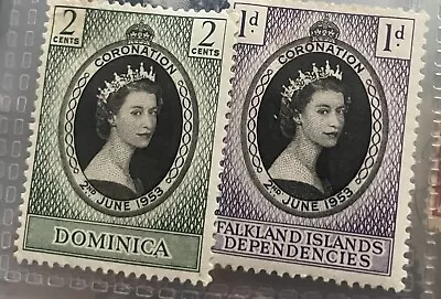 5 X Queen Elizabeth Ii Stamps 2nd Of June 1953 Coronation • £5