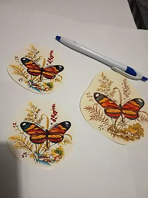 Vintage Water Transfer Ceramic Decals 3 Various Size Butterflies • $4