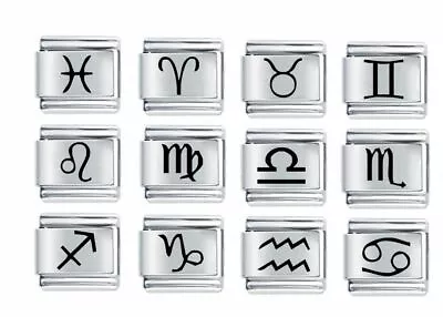 £4.30 • Buy ZODIAC SYMBOLS  * Daisy Charm Fits 9mm Stainless Steel Italian Charm Bracelet