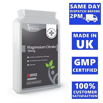 £7.97 • Buy MAGNESIUM CITRATE 500mg X 120 Capsules - Muscle Function, Nervous System PMS UK