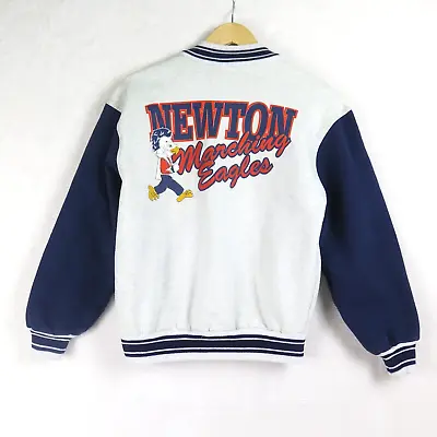 Newton Illinois High School Varsity Jacket Adult M Gray Blue Marching Eagles • $41.50