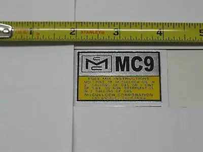 McCulloch Kart Shroud Decal MC9 • $10.95