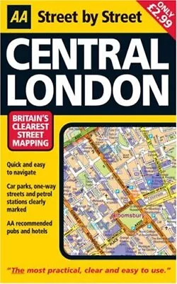 AA Street By Street Central London Map (AA Street By S... Sheet Map Folded Book • £3.65