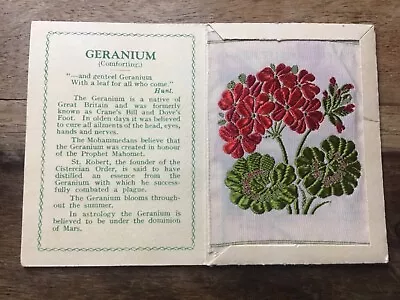 Kensitas Silk Flowers-GERANIUM-1930s-1st Series-#18-Medium-Folder • £1.75