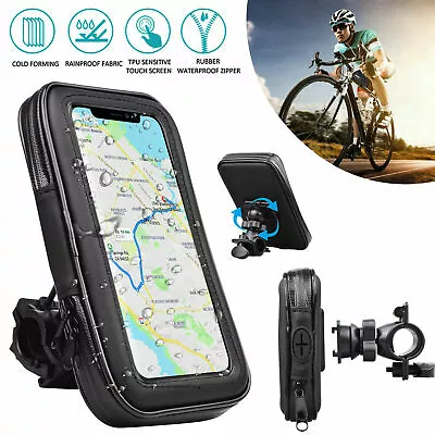 Motorcycle Bicycle Bike Handlebar Mount Holder Bag Case FOR IPhone XL Phones • $10.24