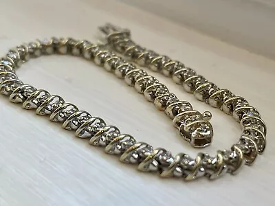 14kt Gold Diamond Tennis Bracelet Vintage $1450 • $255