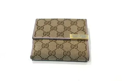 $149 • Buy Gucci GG Canvas Tri-fold Margaux Jacquard Leather Wallet