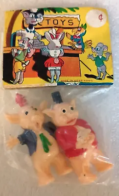 Set Dime Store Toy Plastic 3 Little Pigs Minus One Hong Kong 1960s NOS New • $14.99