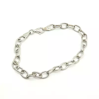 925 Sterling Silver Oval Link Charm Bracelet 7.5” • $45