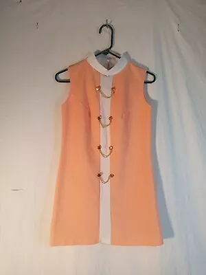 Vintage 60s Mod Peach Mini/micro Mini Dress  • $35