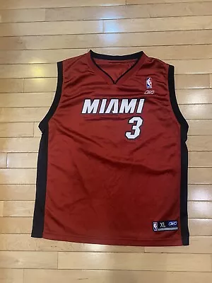 Reebok NBA Authentic Team Apparel Miami Heat Dwyane Wade Basketball Jersey XL • $37