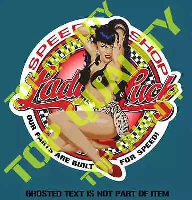 LADY LUCK HOT ROD Decal Sticker For Mancave Rat Hot Rod Americana Decal Stickers • $5.50