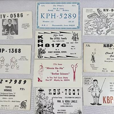 Vintage QSL Radio Cards Lot Amateur Radio QSL Cards Lot Iowa Amateur Radio Cards • $19.99