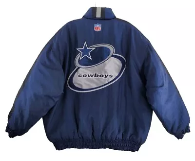 Vtg Dallas Cowboys Jacket Men XL Blue Coat NFL Logo Athletic Pro Line Insulated  • $88