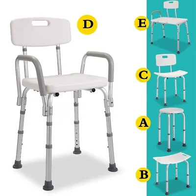 Medical Shower Chair Stool Bathroom Tub Detachable Backrest 5 Type Adjustable • $29.99