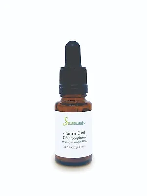 TOCOPHEROL T-50 VITAMIN E OIL Anti-aging Pure Natural GLASS BOTTLE 0.5 Oz • $4.87