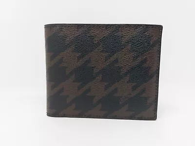 Coach Mens Wallet Leather Houndstooth Patterned Bifold EUC • $45