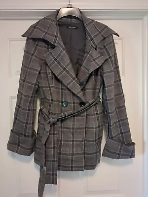 Karen Kane Coat Plaid Design Vintage Purple Grey Women's  • $29.99