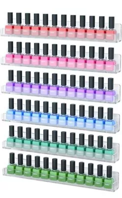 NIUBEE 6 Pack Nail Polish Rack Wall Mounted Shelf With Removable End Inserts 90 • $19.95