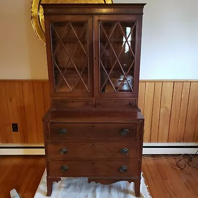 American Federal Inlaid Secretary Desk H68.5W34.75D18  • $500