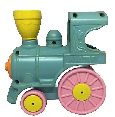 Vintage 1979 Mattel Toy Train Crib Rail Runner Blue Pink Musical • $16.41