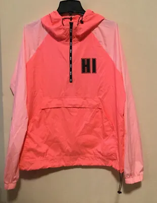 Victoria's Secret Pink Hawaii Half Zip Unlined Anorak Windbreaker Hoodie Large • $34.99