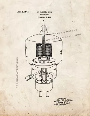 $40.95 • Buy Vacuum Tube Patent Print Old Look