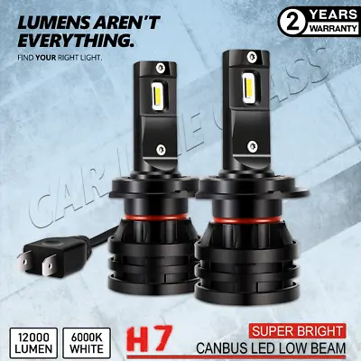 Pair Bulbs H7 LED 12000Lm Canbus Low Beam 6000K White Renault Laguna MK2 01-07 • £49.90