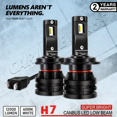 Pair Bulbs H7 LED 12000Lm Canbus Low Beam 6000K White Renault Laguna MK3 07-15 • £49.90