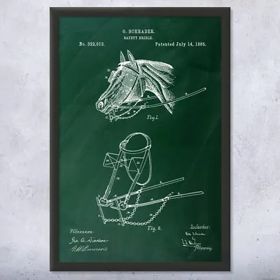 Horse Blinders Patent Framed Print Horse Gifts Farmhouse Decor Equestrian Gifts • $189.95
