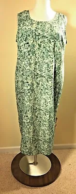 M.H.M. Melissa Harper Plus Size 22W Green White Paisley Floral Polyester Dress • $14.95