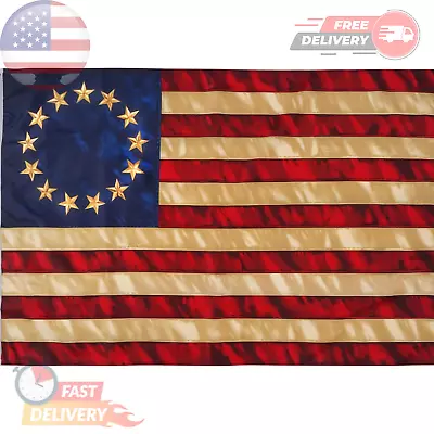 Anley Vintage Style Tea Stained Betsy Ross Flag 3x5 Ft Nylon Antiqued USA Banner • $15.55