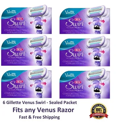 6 Gillette Venus Swirl Razor Blades Flex Ball Refill Cartridges Fit Embrace Olay • $24.99