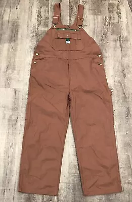 NEW Liberty Men's Cotton Duck Bib Overalls Pecan Brown 42x30 (actual 44x29) • $34.50