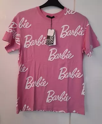 $28.54 • Buy New Barbie Pink Logo T-Shirt By Bershka Size UK S / USA /EUR S Ladies 