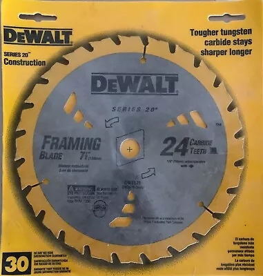 Dewalt 7-1/4” Carbide 24 TPI Circular Saw Construction/Framing Blade • $5