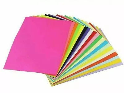 A4 Coloured 10/50 Sheets Paper Arts & Craft Card Making Assorted Colours Print  • £4.65