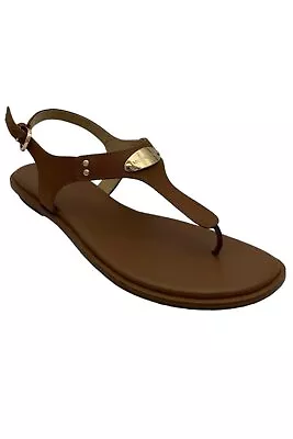 Michael Kors Women's Mk Plate Flat Thong Sandals Luggage • $39.99