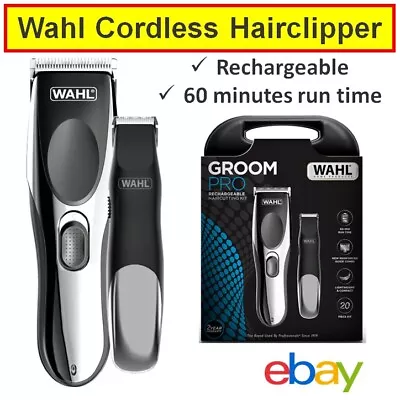 WAHL Mens Pro Cordless Haircut Clipper With Trimmer Rechargeable Hair Shaver NEW • $97.50